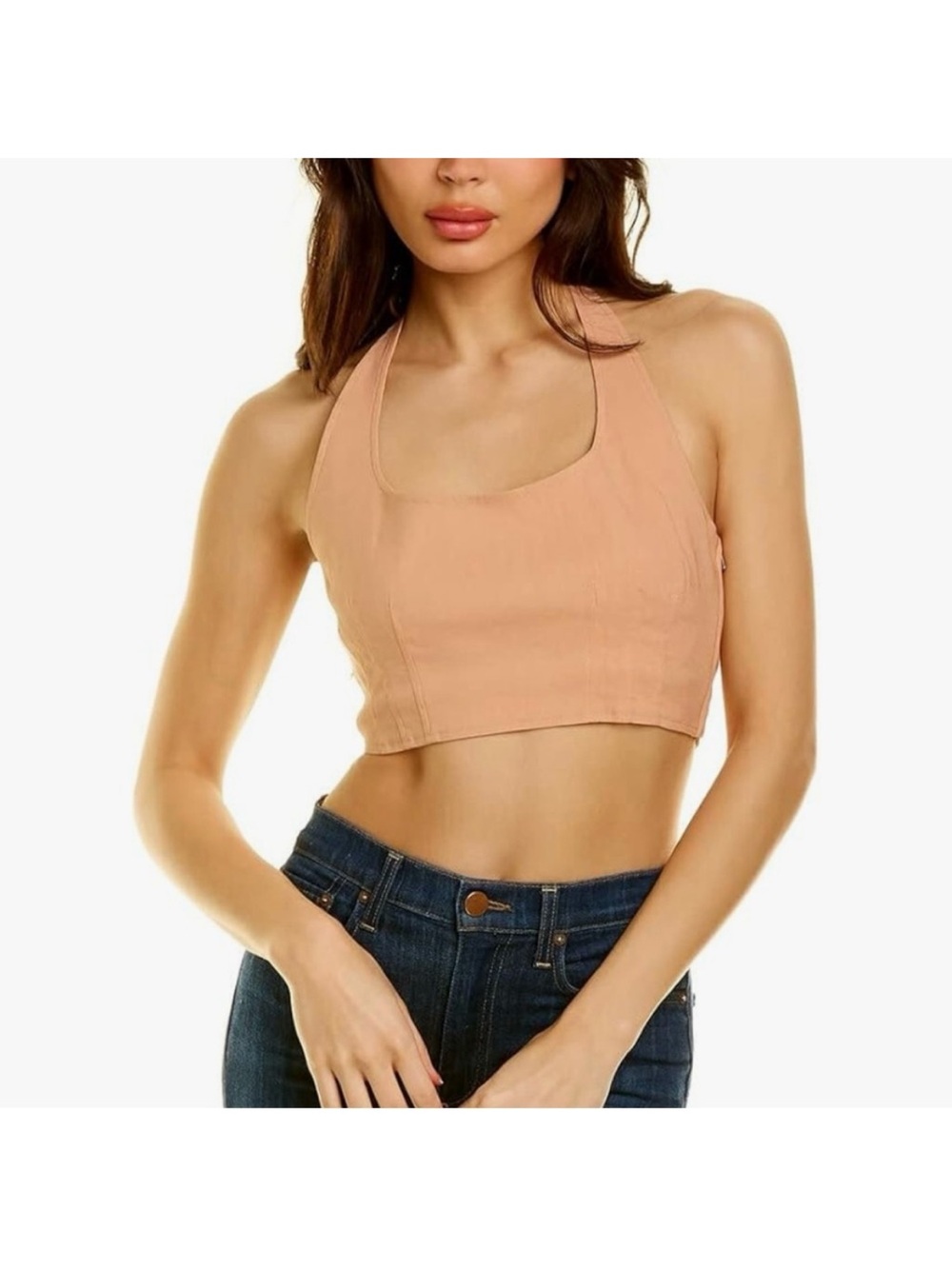 NEW A.L.C. Regina Linen-Blend Top in Rose Ash Sz 10